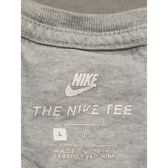 Nike Shirt Mens Large Gray Black Short Sleeve Nike Tee Spellout - Picture 3 of 11